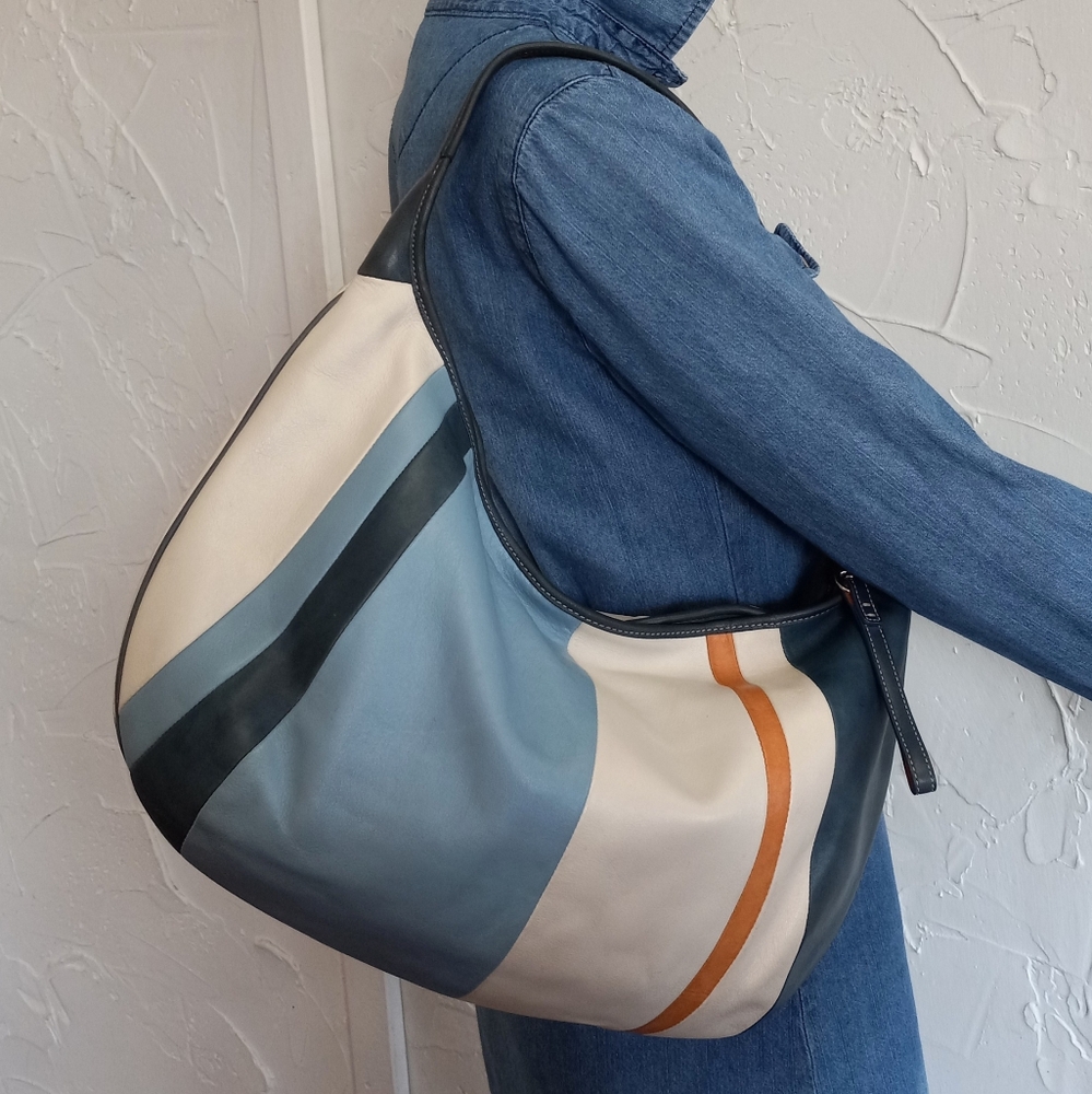 Coach Ergo Striped Zip-top Lightweight Collection Hobo Bag, 2003 - Picture 15 of 15